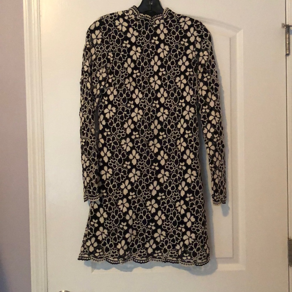 Tracy Reese x Anthropologie Groovy Black and White Lace Dress - Size 12